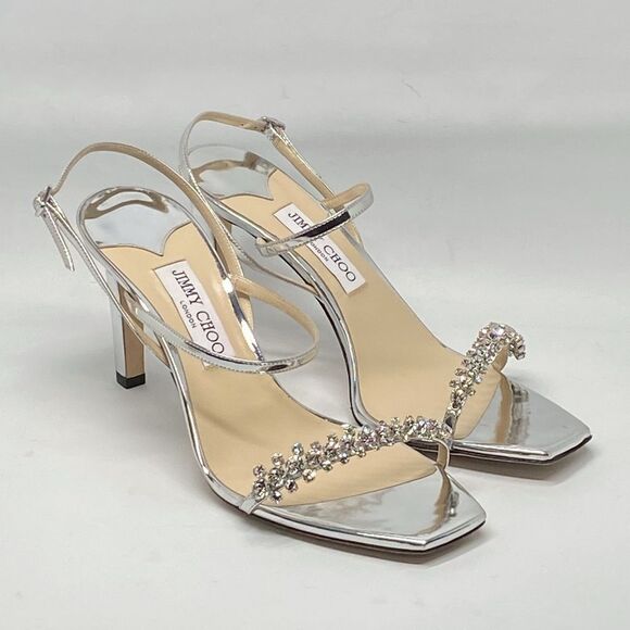 Jimmy Choo Meira Embellished Patent Leather Sandals size 41 - Picture 4 of 14